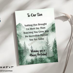 Tarjeta de cumpleaños para hijo, sincera y sentimental, descarga digital, tarjeta instantánea para hijo, regalo para hijo, tarjeta de feliz cumpleaños para hijo, te veo crecer