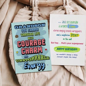 Carte d'anniversaire petit-fils imprimable, jolie carte d'anniversaire petit-fils, carte de joyeux anniversaire pour petit-fils à télécharger, carte 5 x 7, carte d'anniversaire petit-enfant