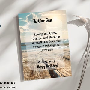 Tarjeta de cumpleaños para hijo, sincera y sentimental, descarga digital, tarjeta instantánea para hijo, regalo para hijo, tarjeta de feliz cumpleaños para hijo, te veo crecer