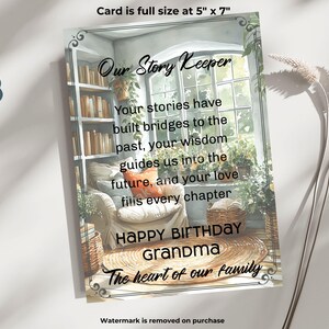 Oma Geburtstagskarte, Storyhüter - Herzliche Nachricht für Oma - Digitaler Download - von Sohn / Tochter oder Enkelkind