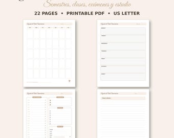 Agenda de Vida Universitaria Printable, Agenda Escolar, Planeador Escolar, Agenda Estudiante, Agenda Universidad, Horario De Clases
