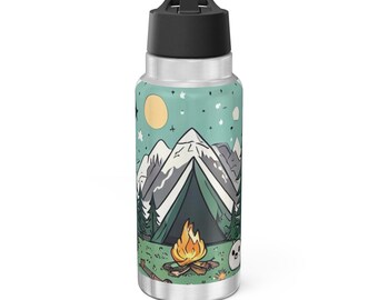 Insulated Stainless Steel Camping Tumbler, Outdoors Adventure Design