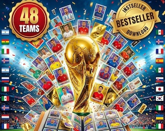 Álbum de cromos del Mundial 2026 en PDF, más de 900 cromos de fútbol, 48 selecciones (para imprimir)