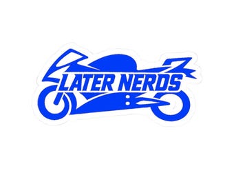 Later Nerds Heritage Motorcycle Sticker | Rider Decal | Vinyl Lifestyle Graphic