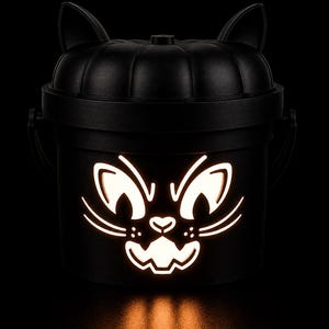 Night Prowler | Cat Halloween Light Up Bucket | Spooky Halloween Decor image 2