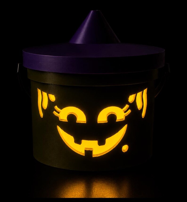 Hocus Glowcus | Witch Halloween Light Up Bucket | Spooky Halloween Decor image 2