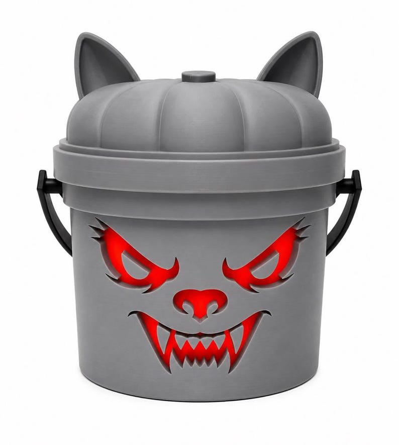 Howling Mauler | Werewolf Halloween Light Up Bucket | Spooky Halloween Decor image 1
