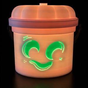 Crescent Spirit | Ghost Halloween Light Up Bucket | Spooky Halloween Decor image 2