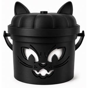 Night Prowler | Cat Halloween Light Up Bucket | Spooky Halloween Decor image 1