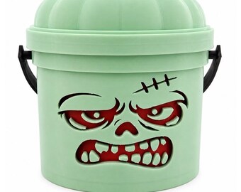 Rotten Rage | Zombie Halloween Light Up Bucket | Creepy Halloween Decor