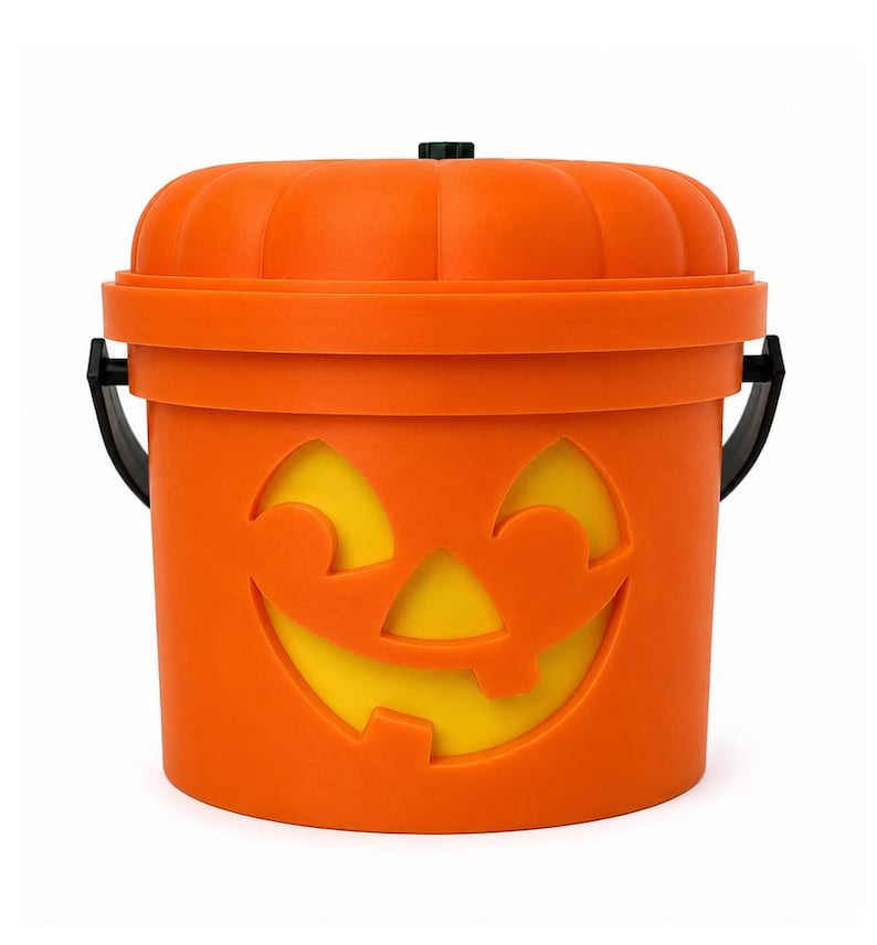 Trick-or-Treat Jack | Pumpkin Halloween Light Up Bucket | Spooky Halloween Decor image 1