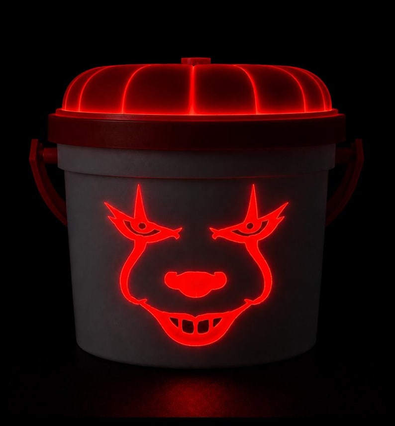 Pennywise | Clown Halloween Light Up Bucket | Scary Halloween Decor image 2