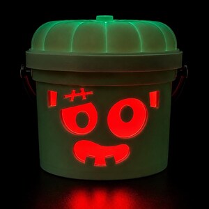 Frank-n-Glow | Monster Halloween Light Up Bucket | Spooky Halloween Decor image 2