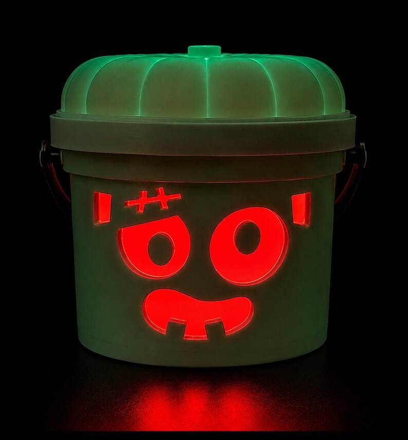Frank-n-Glow | Monster Halloween Light Up Bucket | Spooky Halloween Decor image 2
