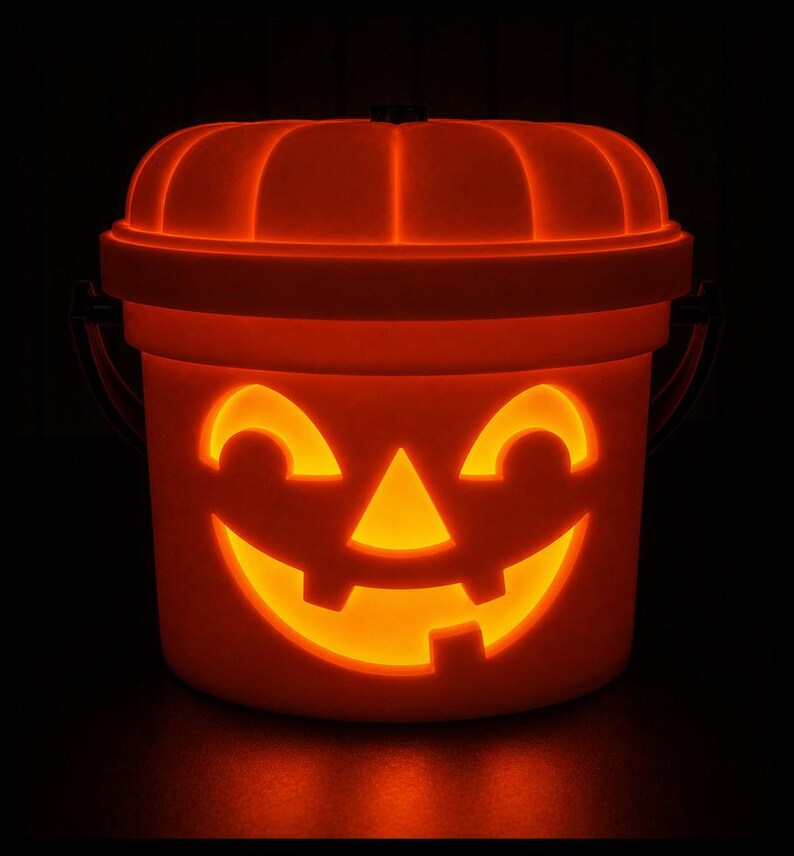 Trick-or-Treat Jack | Pumpkin Halloween Light Up Bucket | Spooky Halloween Decor image 2