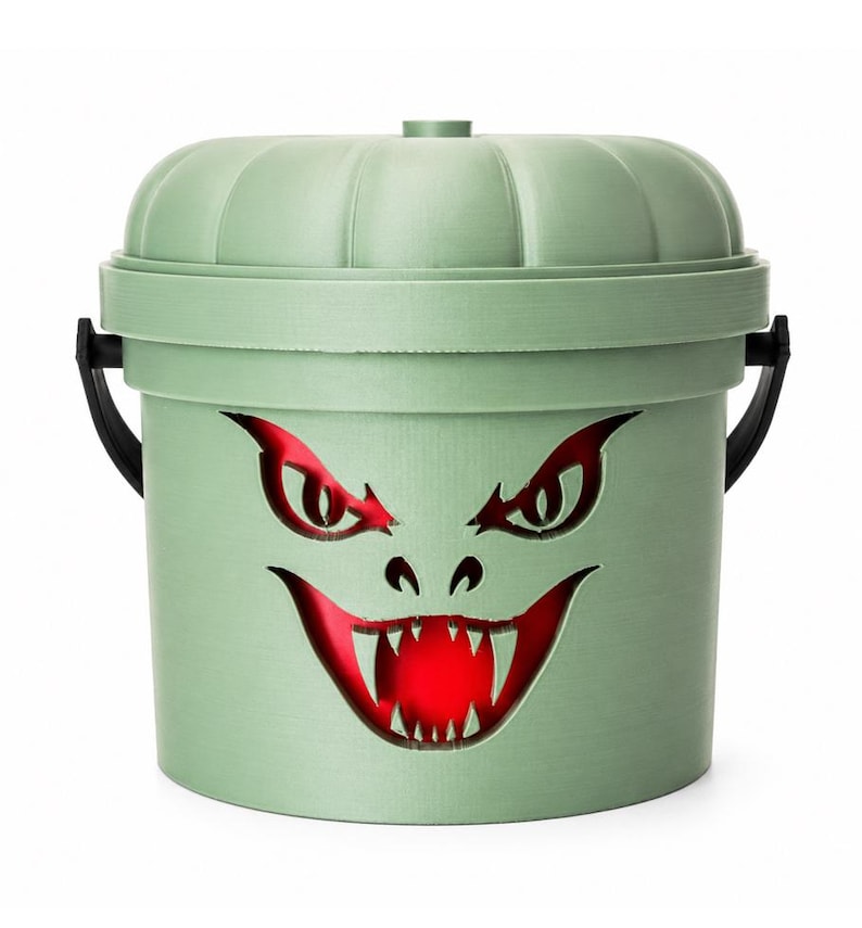 Emerald Coil | Anaconda Halloween Light Up Bucket | Scary Halloween Decor image 1