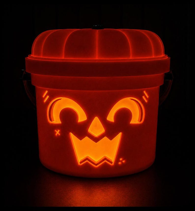 Calabaza Amigo / Cubo de Halloween con Luz de Calabaza / Decoración Espeluznante de Halloween imagen 2