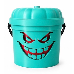 Ghostly Grin | Ghost | Halloween Light Up Bucket | Creepy Halloween Decor image 1