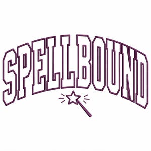 Spellbound Applique Embroidery Design, Halloween Magic Wand Machine Embroidery File, Digital Download, 6x10 8x13 11x13 13x15