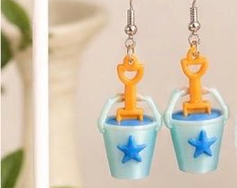 Beach Bucket and Shovel Earrings – Summer Vacation Jewelry