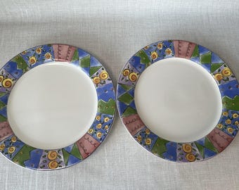 Sango The Sweet Shoppe Biscotti 10.75” Dinner Plates Set Of 2