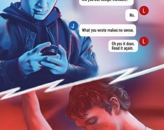 Shane & Ilya Texting - Heated Rivalry Art Print