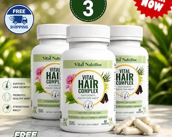 3Pcs  Vital Hair Complex – Hair Support Vitamins for Men & Women EX(2027)
