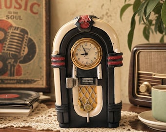 Horloge jukebox rétro vintage – Horloge de bureau à quartz Breeze Collection