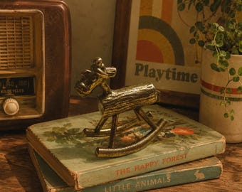 Vintage Brass rocking horse