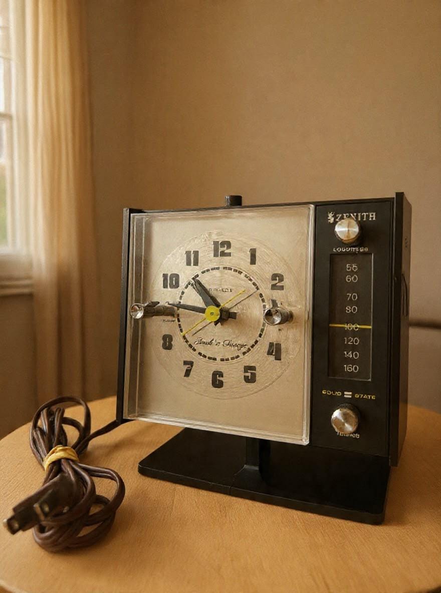 置時計　不動　アンティーク風 Vintage Zenith Touch 'n Snooze AM Clock Radio Model C268W Mid