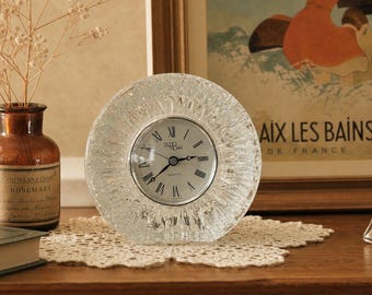Vintage Studio Nova Crystal Round Quartz Clock ~ 5”