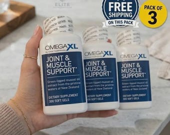 3 Pack Omega XL Joint Muscle Support | Green Lipped Mussel Oil, 300 Softgels