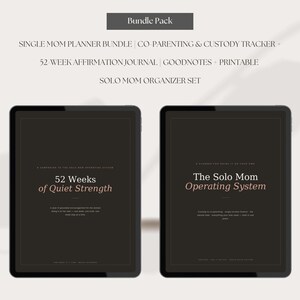 Single Mom Planner Bundle, Co-Parenting Tracker, Affirmation Journal (GoodNotes + Printable)