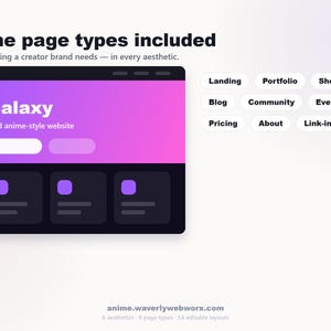 Anime Website Template Editable HTML Kit For Creators Etsy Sellers anime-website-template-editable-html-kit-for-creators-etsy-sellers
