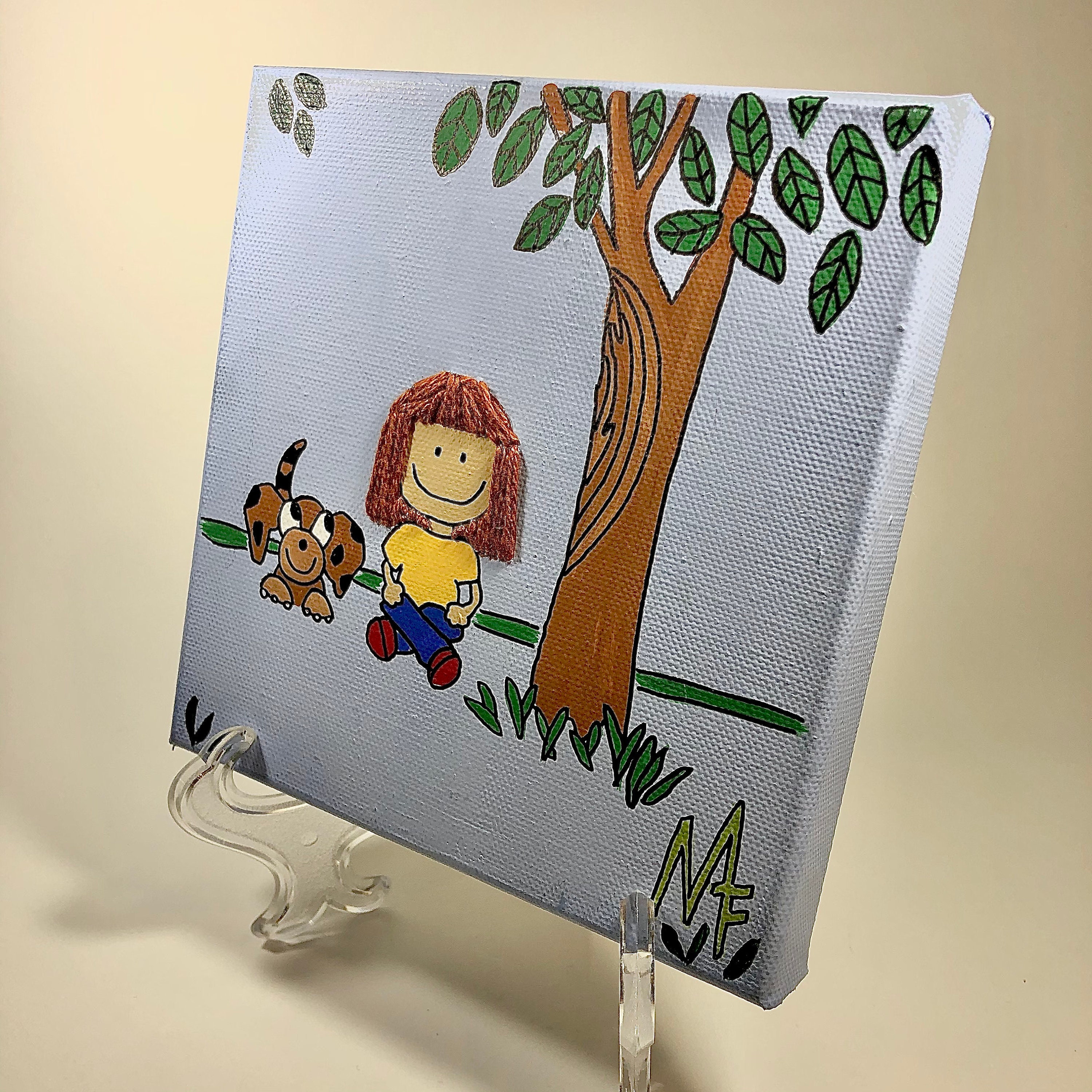 Hand Painted 6x6 Childrens Wall Art Girl Etsy