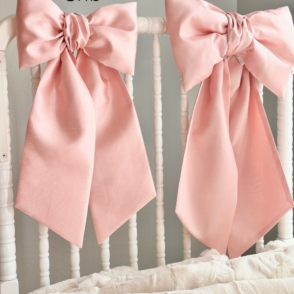 LARGE FABRIC BOWS: Crib Bows, Bassinet Bows, Nursery Decor,  Made After Order!