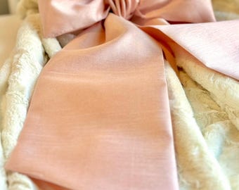 LARGE PINK Fabric Crib BOWS for Baby nursery Gift Weddings & Bridal Showers Ships in 3-5 days