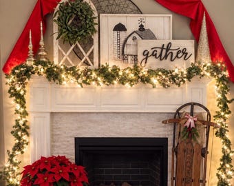 Classic Red Fabric Bows ready for Holiday Decor Bow 7.5 feet long Ships in 3-5 days