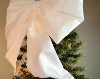 TREE Topper BOW– White 12 foot long / Extra Large Fabric Bow for Weddings Bridal Showers /Home  Décor / Ships Fast
