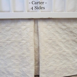 CRIB SKIRTS neutral heirloom collection "Oatmeal & Cream", Ships in 3-5 days