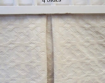 CRIB SKIRT neutral Baby Bedding/ "Oatmeal & Cream" heirloom collection/ Ships Fast in 3-5 days