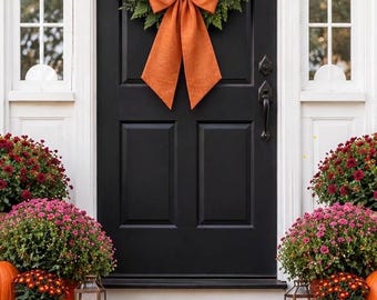 Large Fabric Bows for Fall decorating and Thanksgiving designs Ships in 3 days
