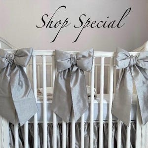 CRIB BOWS SET of 3 Large Fabric Bows baby nursery design  Made After Order Ships in 3-4 weeks