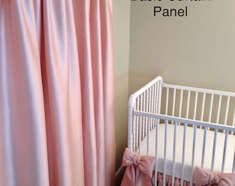 CURTAIN PANEL: faux dupioni curtain, nursery decor, Custom Made to Order