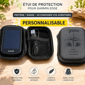Maßgefertigte Garmin Edge Tasche | Hartschalen-Tragetasche für Fahrrad-GPS | Kompatibel mit Edge 530, 830, Wahoo Bolt, Bryton Rider | Bis zu 84 × 55 mm