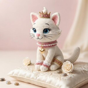 Princess Kitten Amigurumi Crochet Pattern, Elegant Cat Plush PDF (Digital Download)