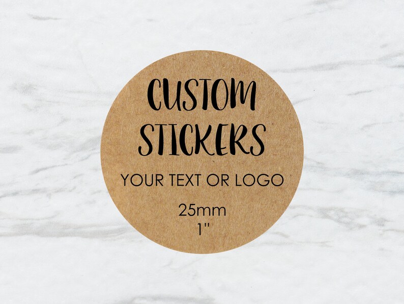 Custom Gloss Stickers 25mm Round Label 1 inch Matte Etsy