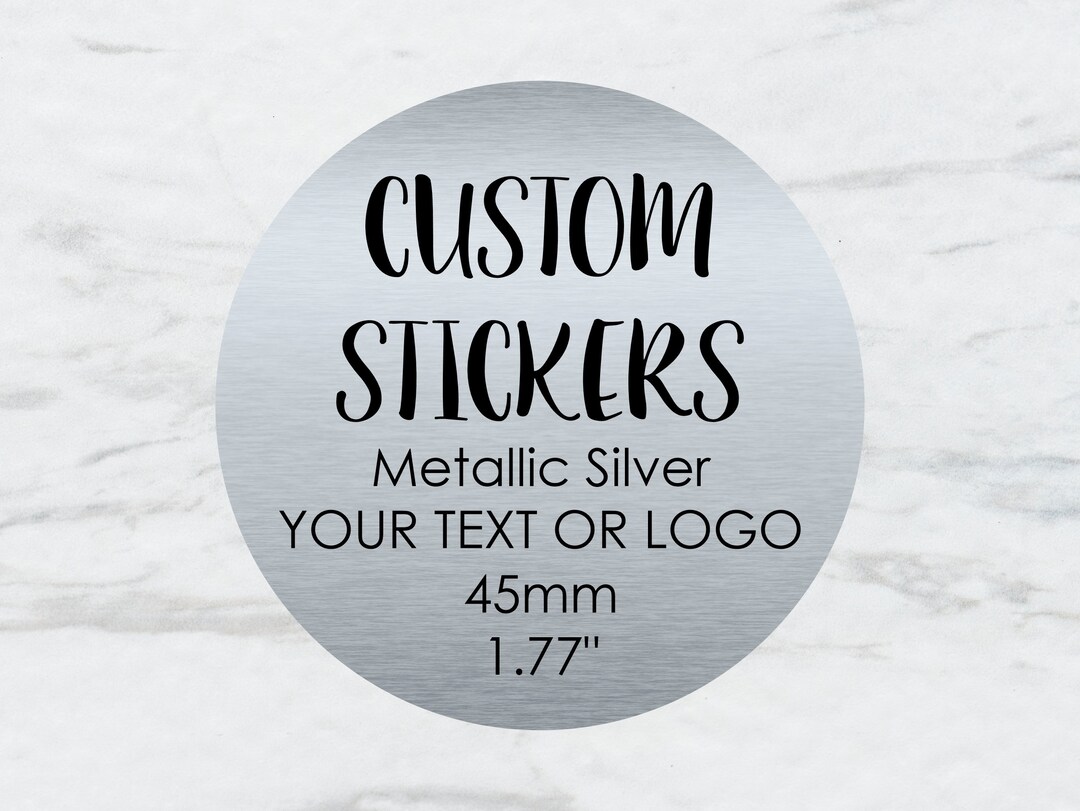 Silver Metallic Custom Stickers | Round Labels, Envelope Seals (45mm ...