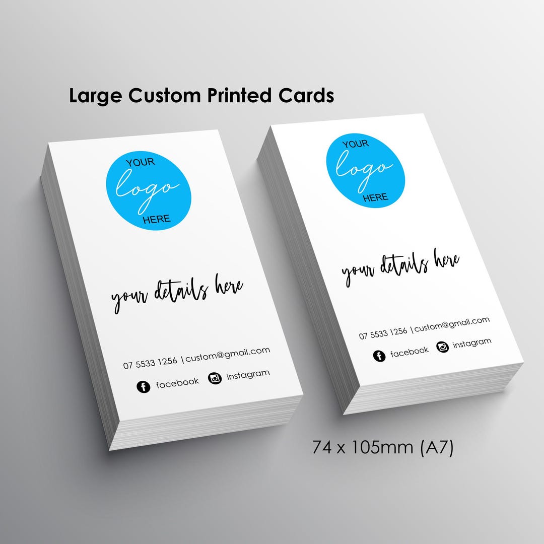 A7 Cards 74x105mm | Custom Large Branding Card | White or Kraft Stock ...