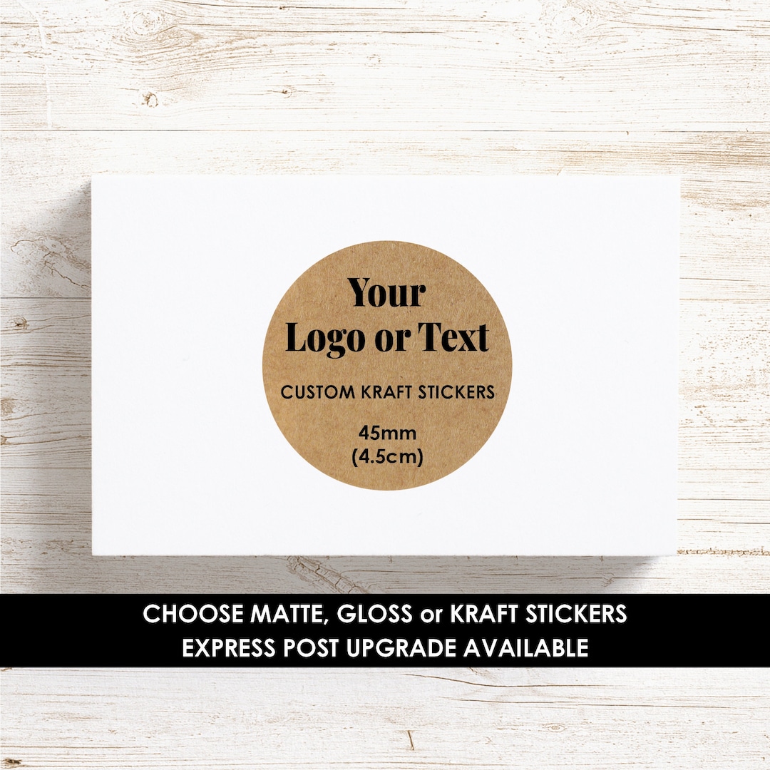 Custom Kraft Stickers | Logo Stickers, Round Labels (45mm) - Etsy Australia